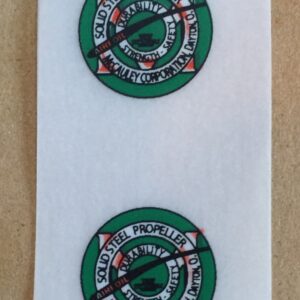 Green Stickers for Solid Steel Propellor Blades