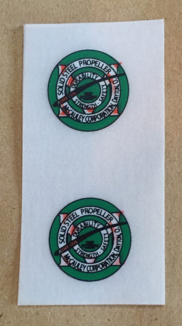 Green Stickers for Solid Steel Propellor Blades